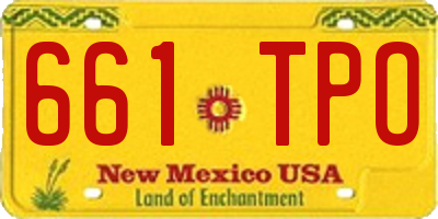 NM license plate 661TPO