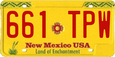 NM license plate 661TPW