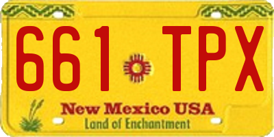 NM license plate 661TPX