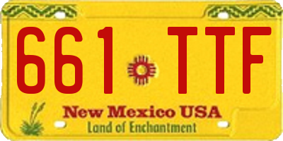 NM license plate 661TTF