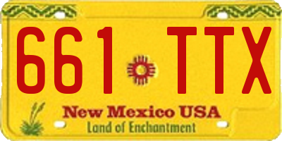 NM license plate 661TTX