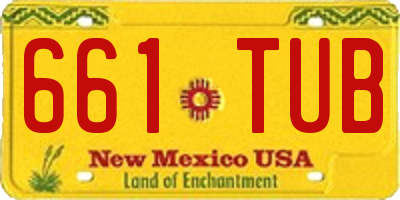 NM license plate 661TUB