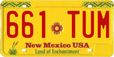 NM license plate 661TUM