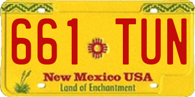 NM license plate 661TUN