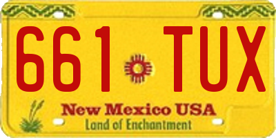 NM license plate 661TUX