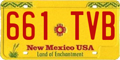 NM license plate 661TVB