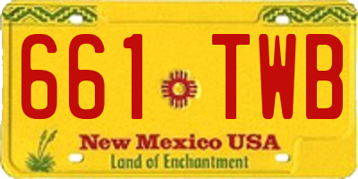 NM license plate 661TWB