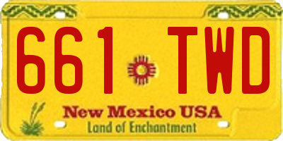 NM license plate 661TWD