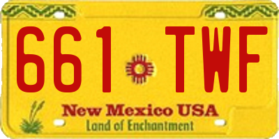 NM license plate 661TWF