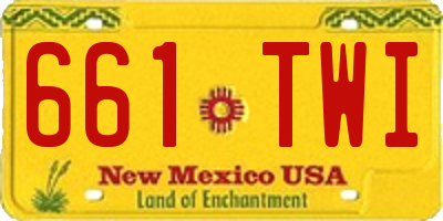 NM license plate 661TWI