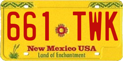 NM license plate 661TWK