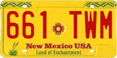 NM license plate 661TWM
