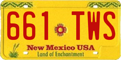 NM license plate 661TWS