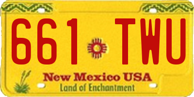 NM license plate 661TWU