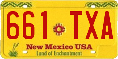 NM license plate 661TXA