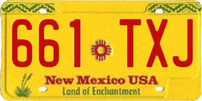 NM license plate 661TXJ