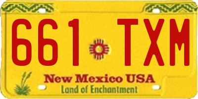 NM license plate 661TXM
