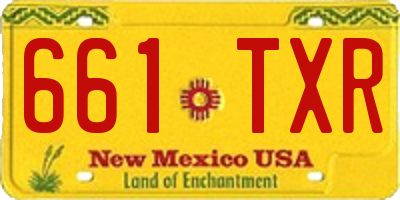 NM license plate 661TXR