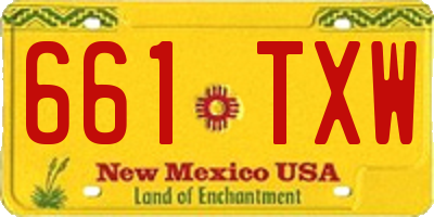 NM license plate 661TXW