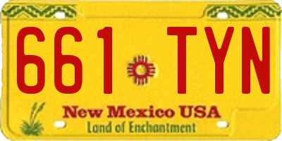NM license plate 661TYN