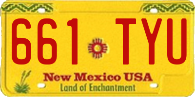 NM license plate 661TYU