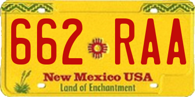 NM license plate 662RAA