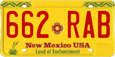 NM license plate 662RAB