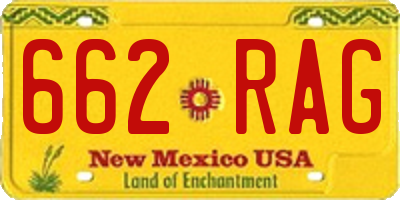 NM license plate 662RAG