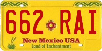 NM license plate 662RAI