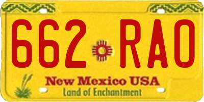 NM license plate 662RAO