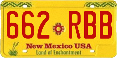 NM license plate 662RBB