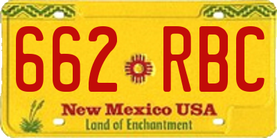 NM license plate 662RBC