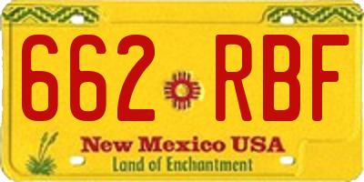 NM license plate 662RBF