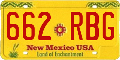 NM license plate 662RBG