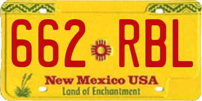NM license plate 662RBL