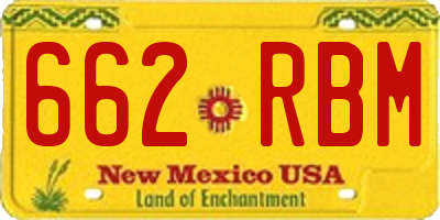 NM license plate 662RBM