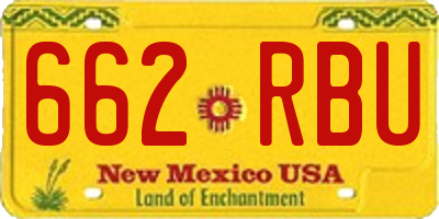 NM license plate 662RBU