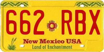 NM license plate 662RBX