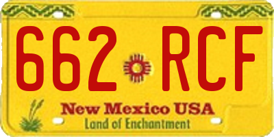 NM license plate 662RCF