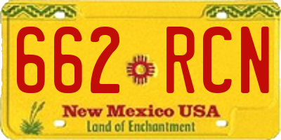 NM license plate 662RCN