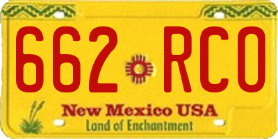 NM license plate 662RCO