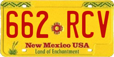 NM license plate 662RCV