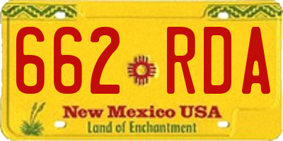 NM license plate 662RDA