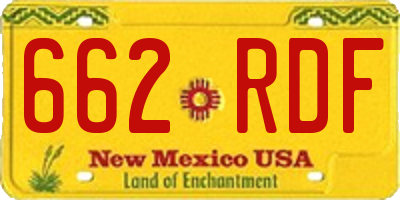 NM license plate 662RDF
