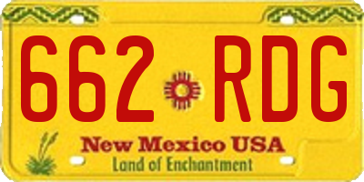 NM license plate 662RDG