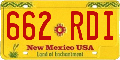 NM license plate 662RDI