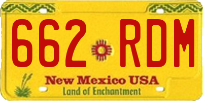 NM license plate 662RDM