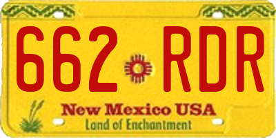 NM license plate 662RDR