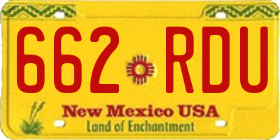 NM license plate 662RDU