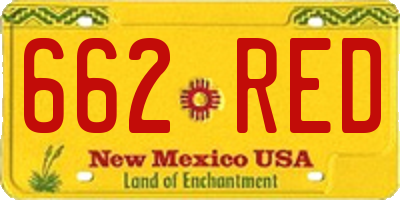 NM license plate 662RED